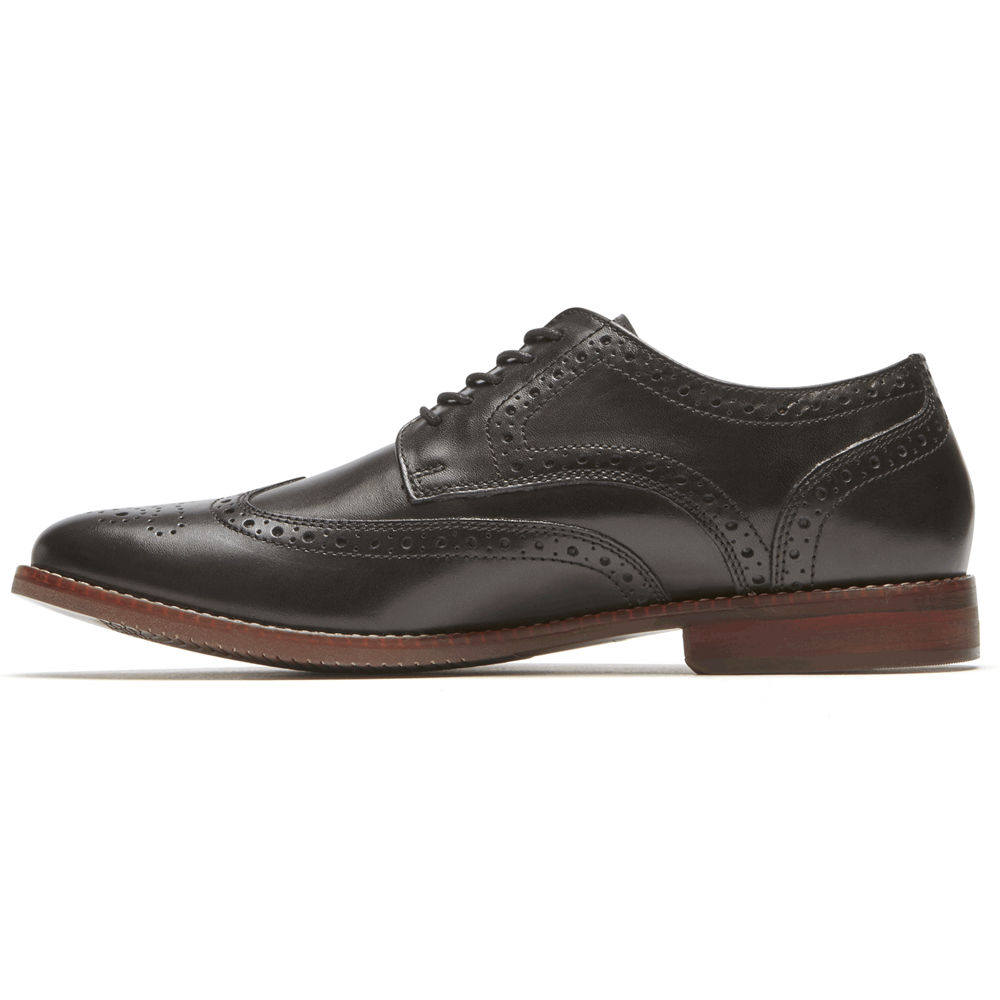 Zapatos Con Cordones Rockport Hombre Mexico - Style Purpose Wingtip Negros - QETMJ7328